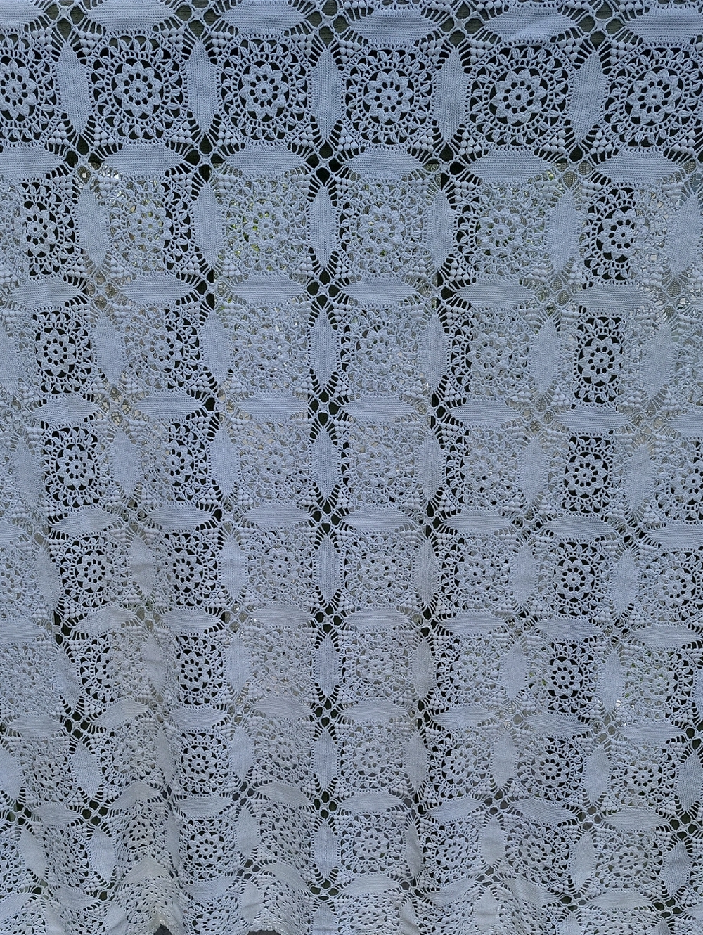 Vintage Handcrafted Crochet Tablecloth, 66"x80", Elegant Home Decor